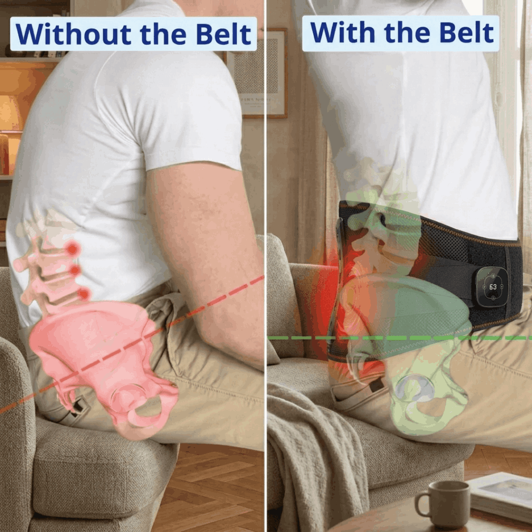 PhysioBelt – 3-in-1 Heated Massage & Support Belt