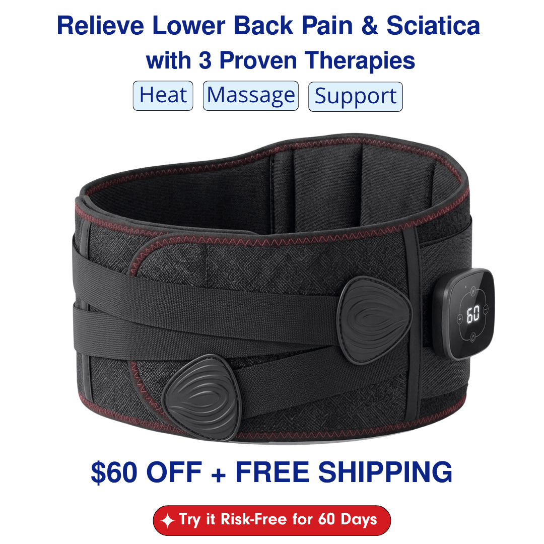 PhysioBelt – 3-in-1 Heated Massage & Support Belt